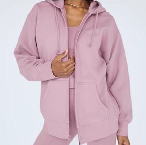 Aritzia / TNA extra fleece boyfriend zip hoodie XXS